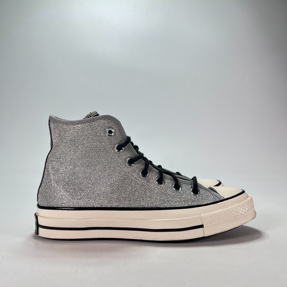 Converse Chuck 70 Silver Glitter High Top Sneakers Shoes 572038C Womens Size 7.5